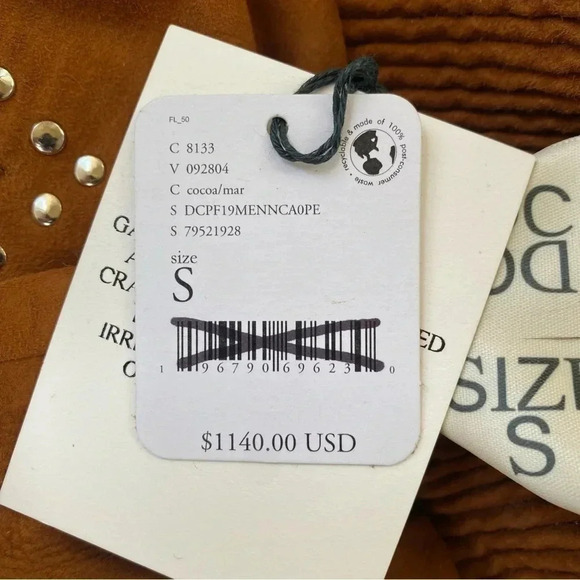 NWT Free People Dan Cassab Ennio Suede Studded Jacket Brown Small - Picture 4 of 17
